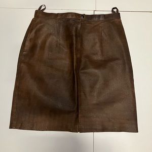 Vintage midway skirt %100 leather